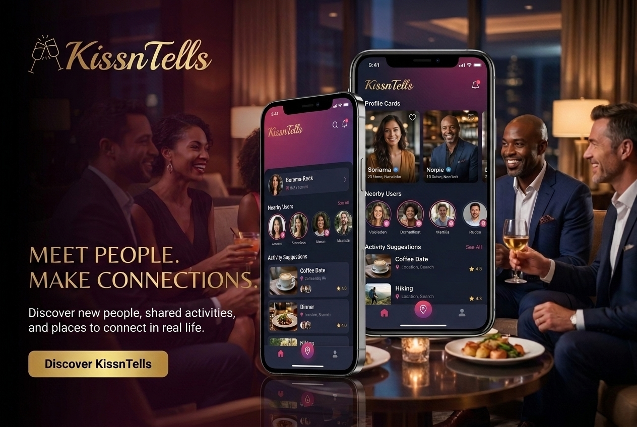 KissnTells app screens